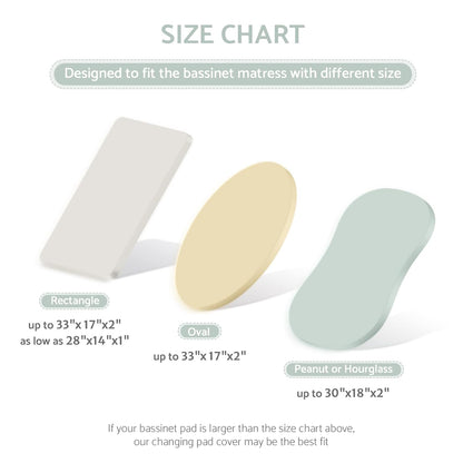 Blissful Diary Muslin Bassinet Sheets for Baby Girls Boys, Boho Soft Cotton Fitted for Oval Hourglass Rectangle Mattress, 2 Pack(Sunshine&Brown)