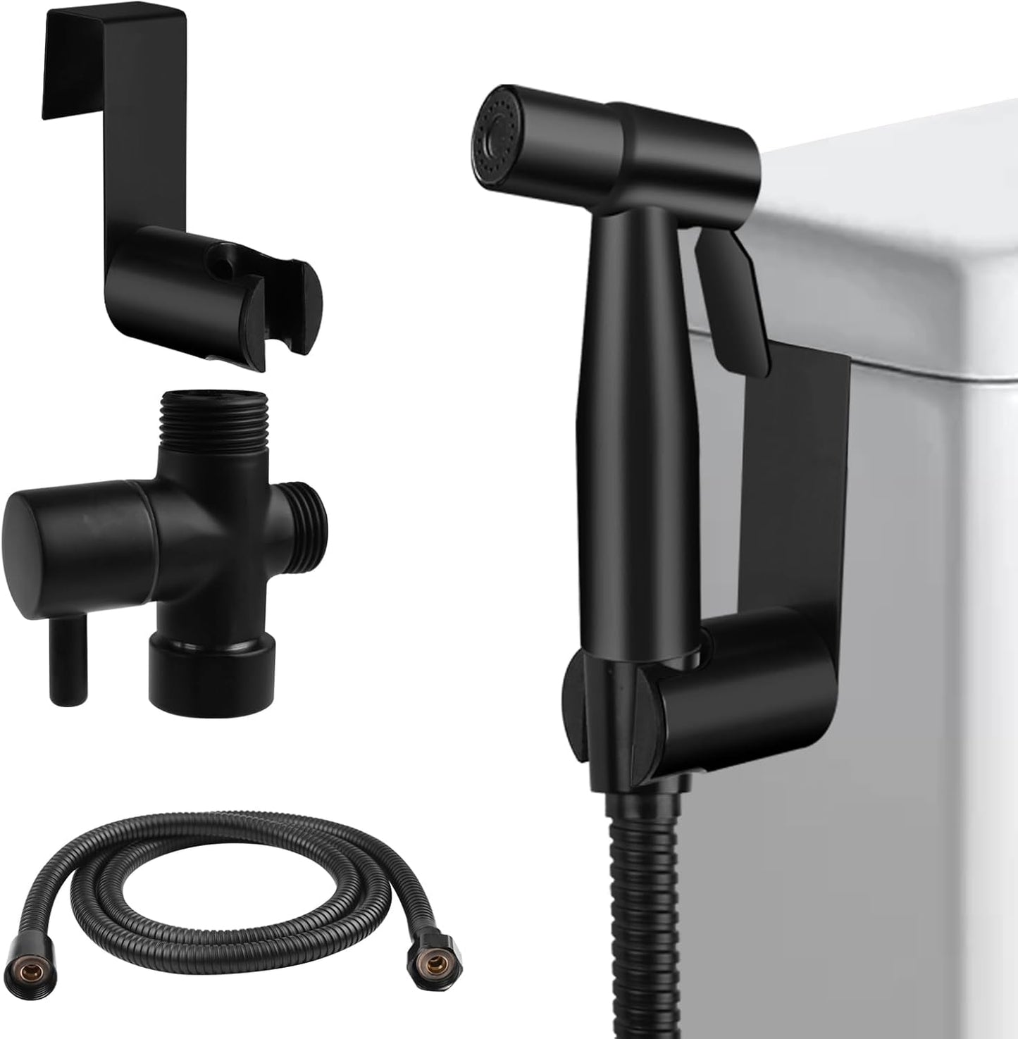 Handheld Toilet Bidet Sprayer for Toilet, Adjustable Water Pressure Control with Complete Bidet Spray Hoses Kit for Feminine Wash, Cloth Diaper Sprayer for Baby Wash