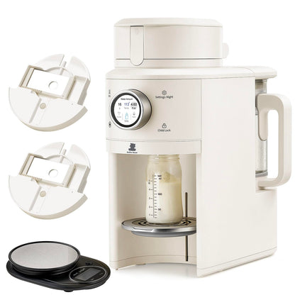 Snow Bear Baby Formula Maker–One Touch Warm Formula Dispenser, Precise Powder Water Ratio & Memory Setting,Sealed Powder Container,Auto Lifting Platform for No Mess fit Most Bottle–Shake Milk by Hand