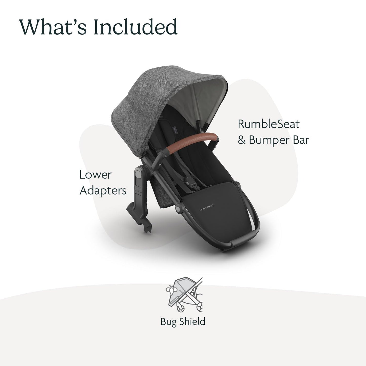 UPPAbaby RumbleSeat V3 Second Lower Seat - Compatible with Vista V2 and Vista V3 - All-Weather Seat + Magnetic Buckle – Adapters Included -Owen (Mocha Mélange)