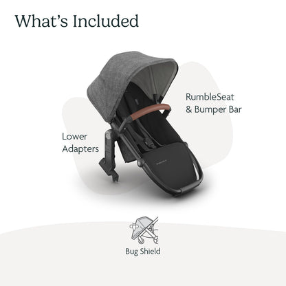 UPPAbaby RumbleSeat V3 Second Lower Seat - Compatible with Vista V2 and Vista V3 - All-Weather Seat + Magnetic Buckle – Adapters Included -Owen (Mocha Mélange)
