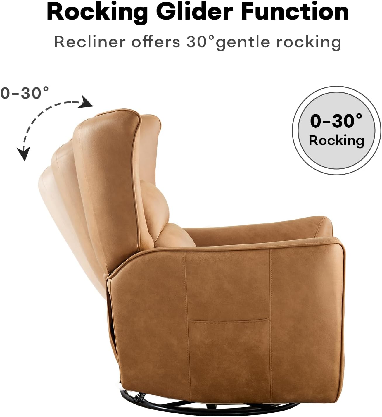 HAOMARKETS Electric Swivel Rocker Recliner Chair, Power Faux Leather Glider Rocking Recliners for Adults,360° Swivel Nursery Reclining Sofa with USB Charging Port, White