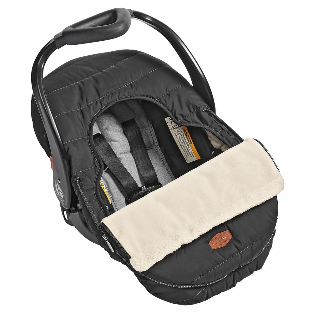 JJ Cole Baby Car Seat Cover, Blanket-Style Baby Stroller & Baby Carrier Cover, Heather Gray