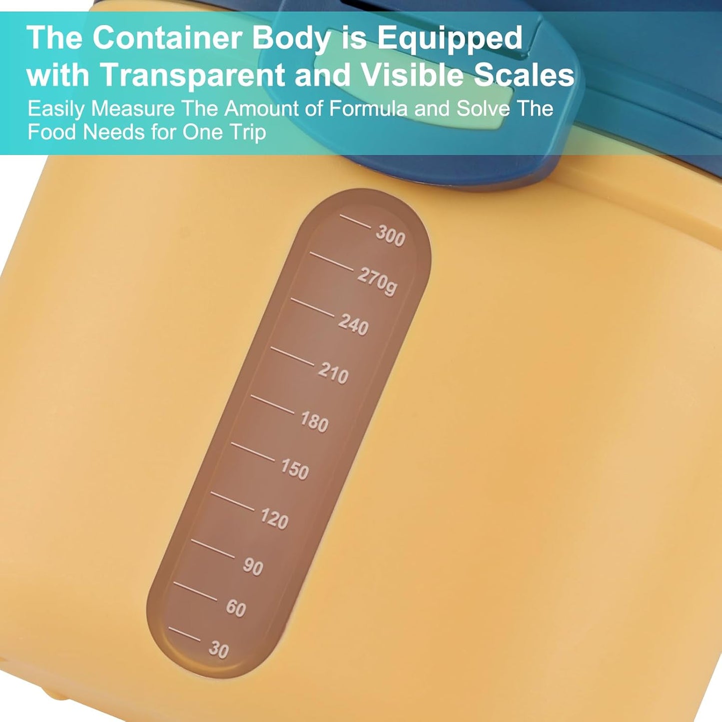 Accmor Baby Formula Dispense On The Go, Portable Milk Powder Formula Dispenser with Scoop,Formula Containers for Travel Hold 8.5oz/240g Formula,Green