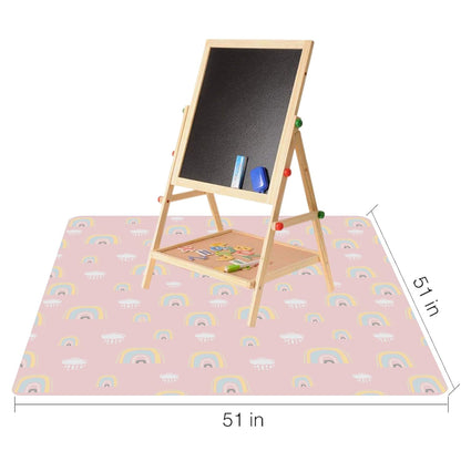 Splat Mat for Under High Chair/Arts/Crafts by CLCROBD, 51" Baby Anti-Slip Food Splash and Spill Mat for Eating Mess, Waterproof Floor Protector and Table Cloth