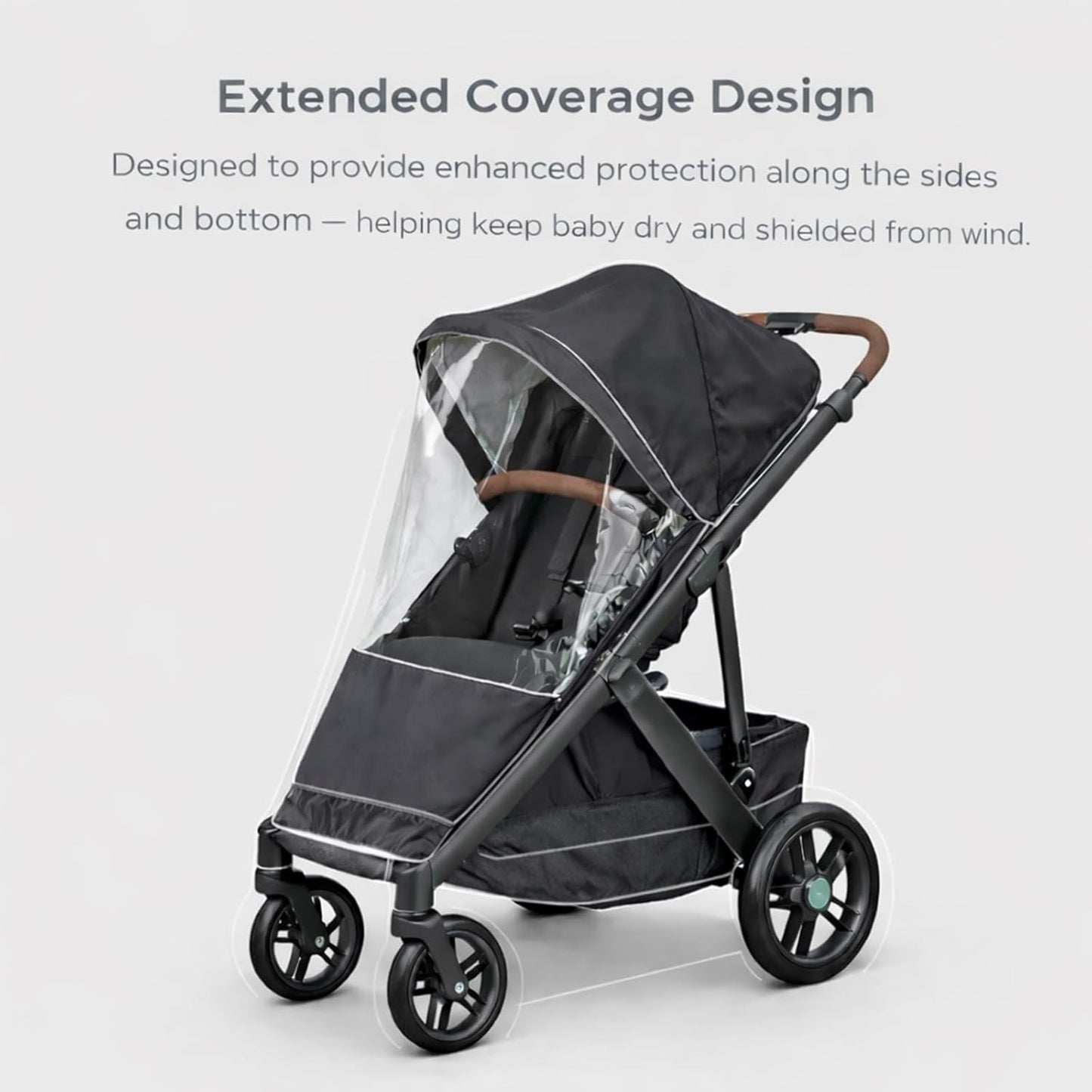 Rain Cover Fits for UPPAbaby Vista/Vista V2/Vista V3/Cruz/Cruz V2 Stroller – Windproof Weather Shield with Zipper Window & Air Vents, All-Season Stroller Rain Protector