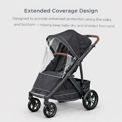 Rain Cover Fits for UPPAbaby Vista/Vista V2/Vista V3/Cruz/Cruz V2 Stroller – Windproof Weather Shield with Zipper Window & Air Vents, All-Season Stroller Rain Protector