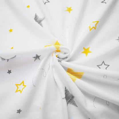 American Baby Company 2 Pack 100% Natural Cotton Fitted Pack and Play Sheets 39" x 27" - Soft & Breathable Pack N Play Sheets for Playard & Mini Crib Mattress, Pink Stars/Zigzag, for Boys & Girls