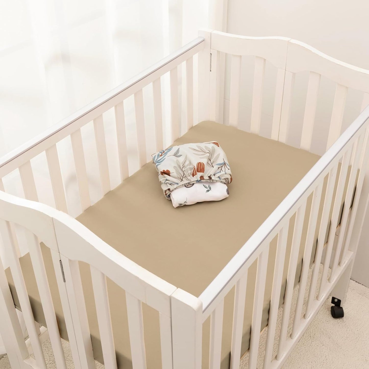 PHF 3 Pack Soft Mini Crib Sheets, Floral & Animal Pack N Play Sheets for Baby Boys Girls, No Slip Universal Fit for Pack N Play, Playard, Portable and Mini Crib Mattresses,Floral & Animal