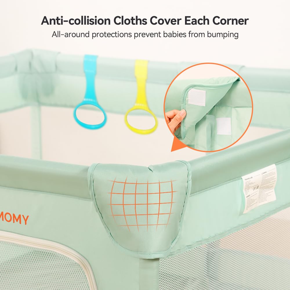COMOMY Playpens for Babies and Toddlers, Small Baby Play Pens, Activity Center for Safe and Non-Slip Baby Fence, Full Mesh Design, Indoor & Outdoor Kids Activity Center (Dark Grey, 36"x36")