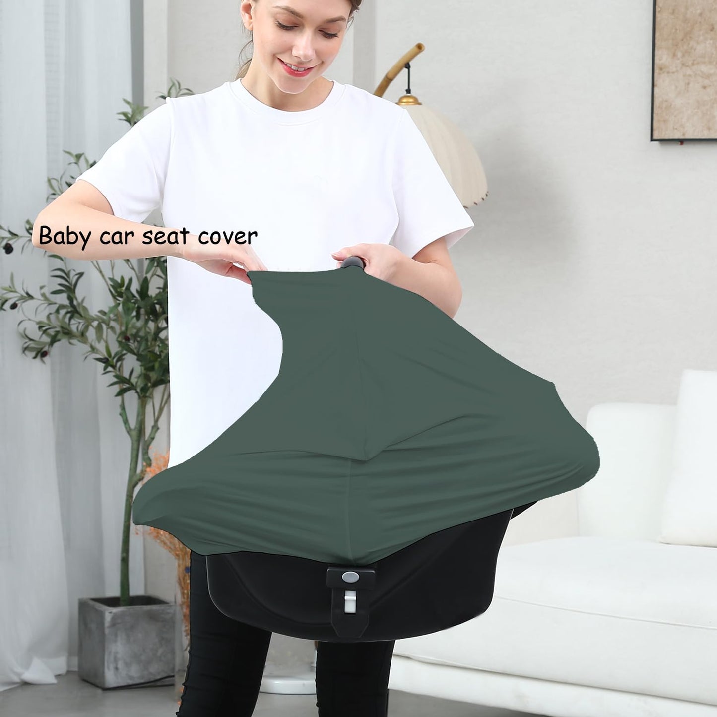 Car Seat Covers for Babies - Multi-use Carseat Canopy Cover Breastfeeding Covers, Stroller Canopy Cover (Navy Dinosaur)