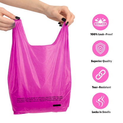 Baby Disposable Diaper Sacks (500 ct.) Fresh Baby Powder Scented Bulk Easy-Tie Diaper Sacks Nursery Trash Bags Dog Poop Bags Cat Litter Waste Bags Sanitary Pads Disposal Bags (500 Bags, Blue)