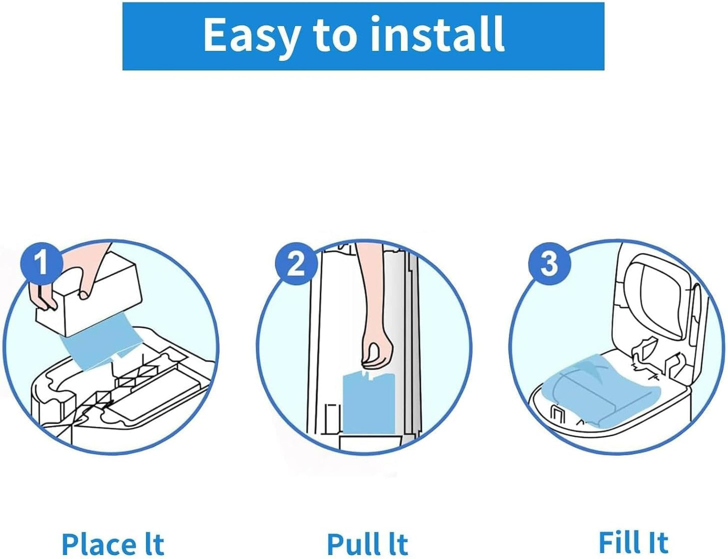 Diaper Pail Easy Roll Refill Bags, Compatible with Genie Easy Roll Signature and Platinum Pails, Each 30 Bags Holds Up to 1410 Newborn Diapers, 7-Layer Odor-Barrier Technology, 3 Pack (90 Bags)