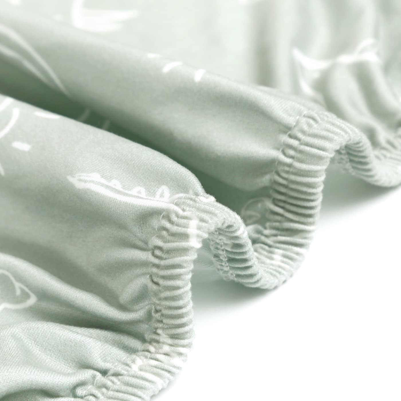 GRSSDER Stretch Ultra Soft Jersey Knit Fitted Pack n Play Playard Sheets Set 2 Pack，Fits Portable/Mini Cribs Sheets, Playards Mattress Pads, Stylish Watercolor Animals for Baby, Mint Green