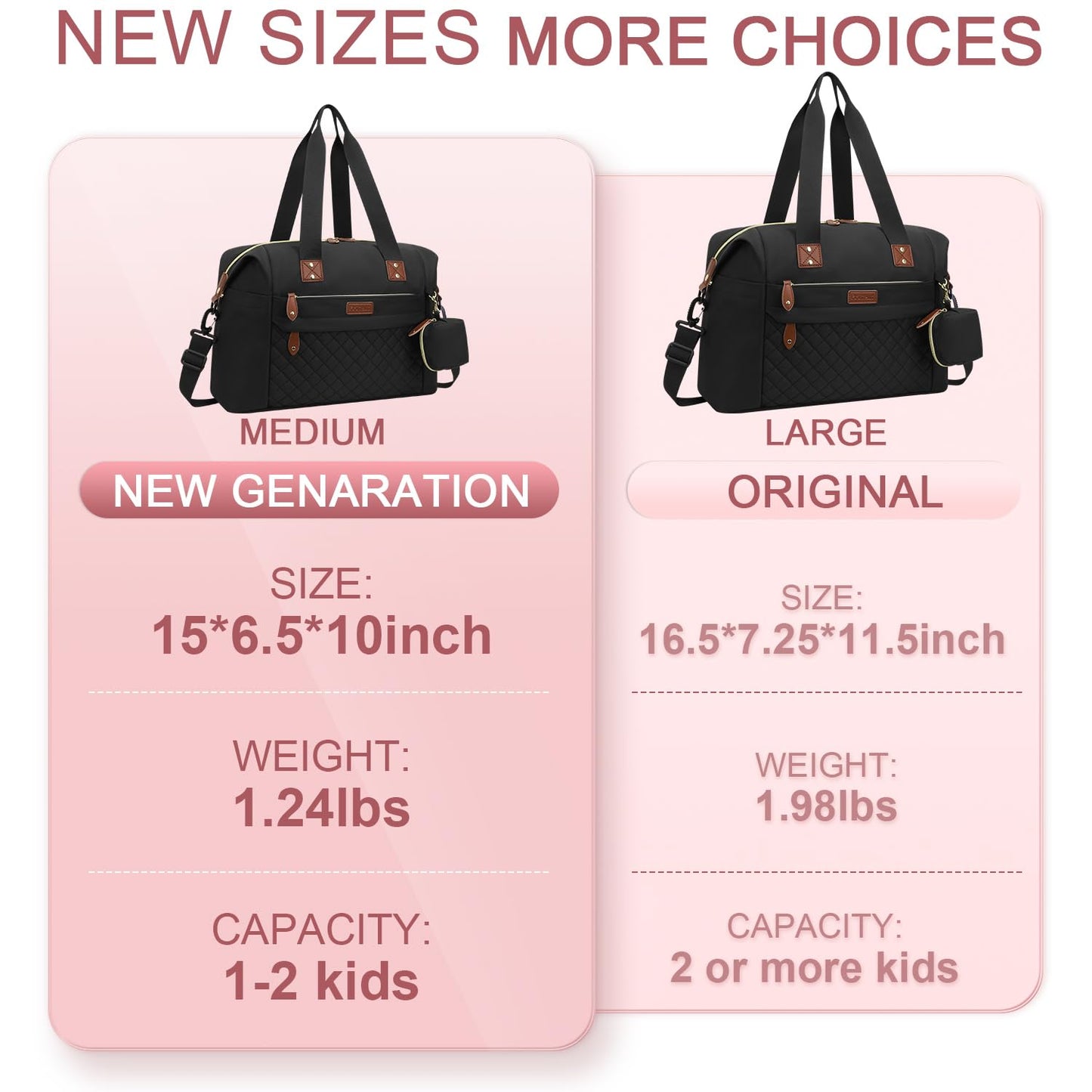 Pritent Diaper Bag Tote - Diaper Baby Bags with Pacifier Case, Shoulder Straps, Stroller Clips, Waterproof Large Mommy Maternity Travel Baby Bag for Mom and Dad, Green, Medium