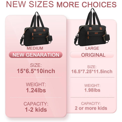 Pritent Diaper Bag Tote - Diaper Baby Bags with Pacifier Case, Shoulder Straps, Stroller Clips, Waterproof Large Mommy Maternity Travel Baby Bag for Mom and Dad, Green, Medium