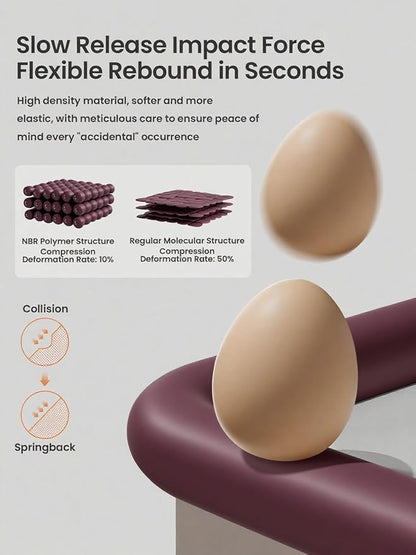 Baby Proof Edge Corner Protector, 16.4FT 0.47''Th L-Shape Furniture Corner & Edge Safety Bumpers with 10 Corners, Pre-Taped, Soft NBR Rubber Foam Desk Edge Cushion Wall Corner Protector (Purple)