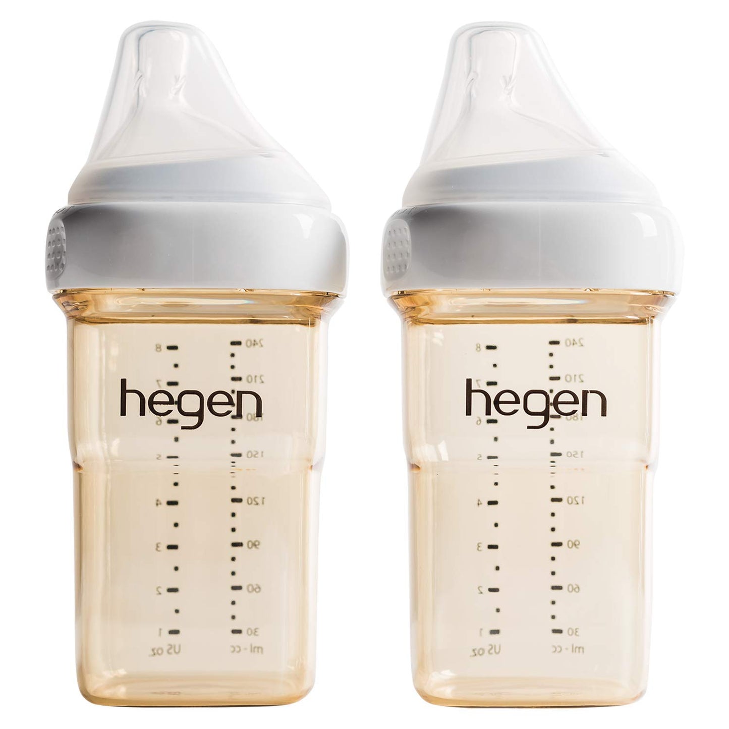 hegen Baby Bottles - Anti Colic Baby Bottles Wide Neck - Breastfeeding System 5 oz with Slow Flow Teats (2 Pack)