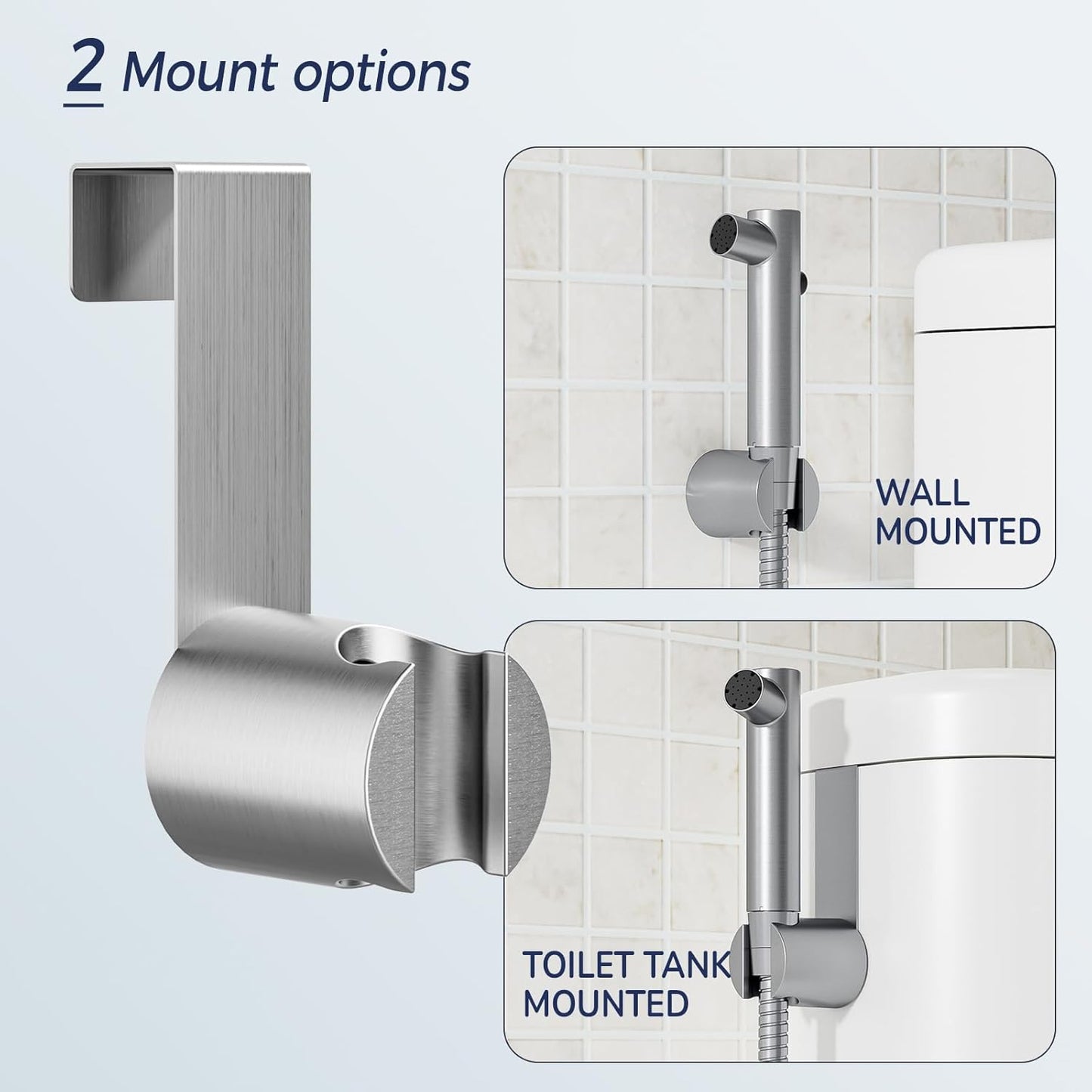 BIGCOW Stainless Steel Handheld Bidet Sprayer for Toilet, Stepless Water Pressure Control, Gentle Toilet Jet Spray with Leak-Proof Bidet Hose, Ideal for Feminine Hygiene, Cloth Diaper, Pet Cleaning