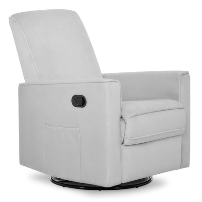 Evolur Raleigh Upholstered Manual Glider Recliner– Rocking & 360° Swivel with Smooth Glide – Greenguard Gold & FSC Certified – Modern Nursery and Living Room Chair in Light Sand