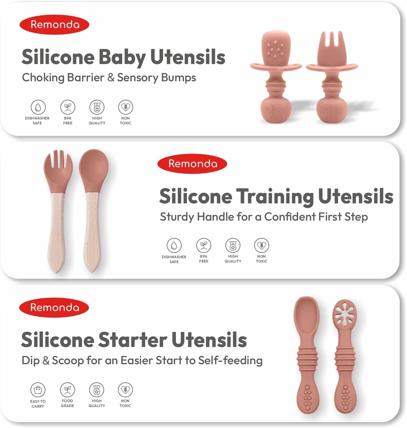Remonda 23-Piece BPA-Free Silicone Baby Feeding Set | Extra Large Suction Plates, Toddler Bowls, Self Feeding Spoons, and More | Dishwasher Safe| Baby Led Weaning Supplies (Green）01