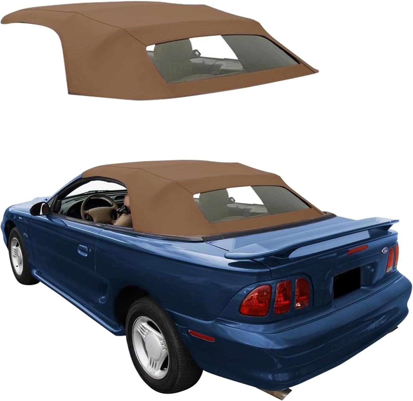 Sierra Auto Tops & Seats Convertible Top for 1994-2004 Ford Mustang - White, Sailcloth Vinyl - Convertible Top Replacement with Heated Glass Window - Mustang Convertible Top, Complete Soft Top