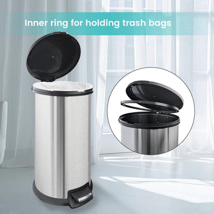 Diaper Pail, Baby Diaper Trash Can with Removal Inner Liner, Childproof Lock, Stainless Steel Garbage Pail with lid, Soft Close, Odor Control Diaper Disposal Bin, 4 Gallon Pink Diaper Can