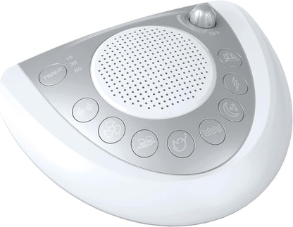 White Noise Machine, Portable Sleep Sound Machine with 24 Soothing Sounds, Timer & Memory Function, Headphone Jack, USB Charging, Powered by AC or Battery for Baby, Kids, Adults, Travel
