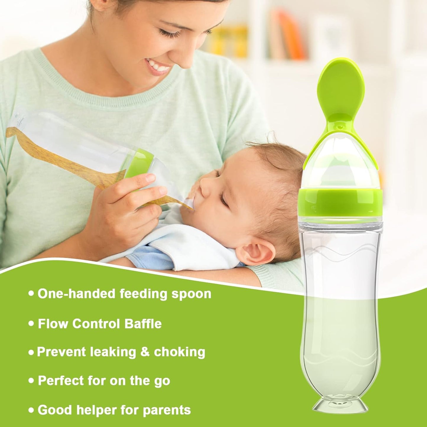 WAJIAYON Baby Fruit Feeder Pacifier - 12 Pack | 2 Infant Food Feeder Pacifier & 1 Babies Food Dispensing Spoon | Fresh Fruit Teethers for Babies | Silicone Feeder Baby,Infant Teething Feeders(Green)