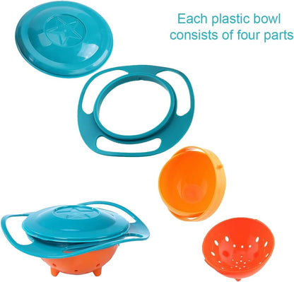 Berry President Baby Bowls with Suction Base, Spill-Proof Lid, Temperature-Sensing Spoon, Binaural Design Bowl for Babies Kids children Toddlers, First Stage Self Feeding (Pack of 3)