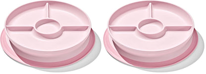 OXO Tot Stick and Stay Suction Divided Plate - Opal