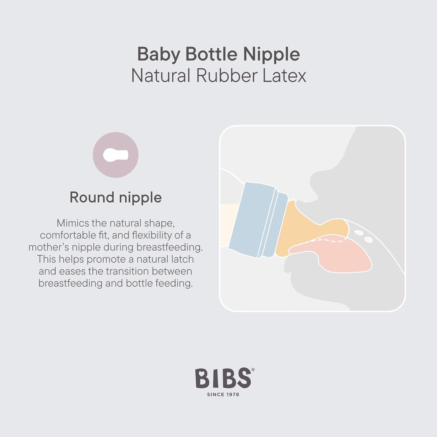 BIBS Baby Bottle 5 oz / 150 ml Silicone Nipple 2 Pack - Anti-Colic, BPA-Free, Round Nipple, Slow Flow, Lightweight & Easy to Clean, Suitable for Newborns 0+ Years - Ivory