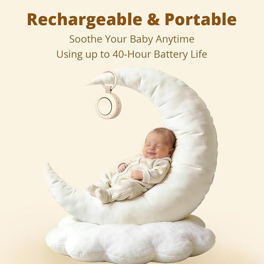 Portable Sound Machine Powerful Battery White Noise Machine 30 Soothing Sounds 4 Timers Memory Function for Baby Kids Adults Brown Noise Sleep Sound Machine for Home Travel Office