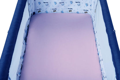 Bassinet Sheet Set 2 Pack Snug Fitted Bedside Sleeper Bassinet Sheets, Stretchy Ultra Soft, Unisex Boy Girl, Light Blue & Dinosaur