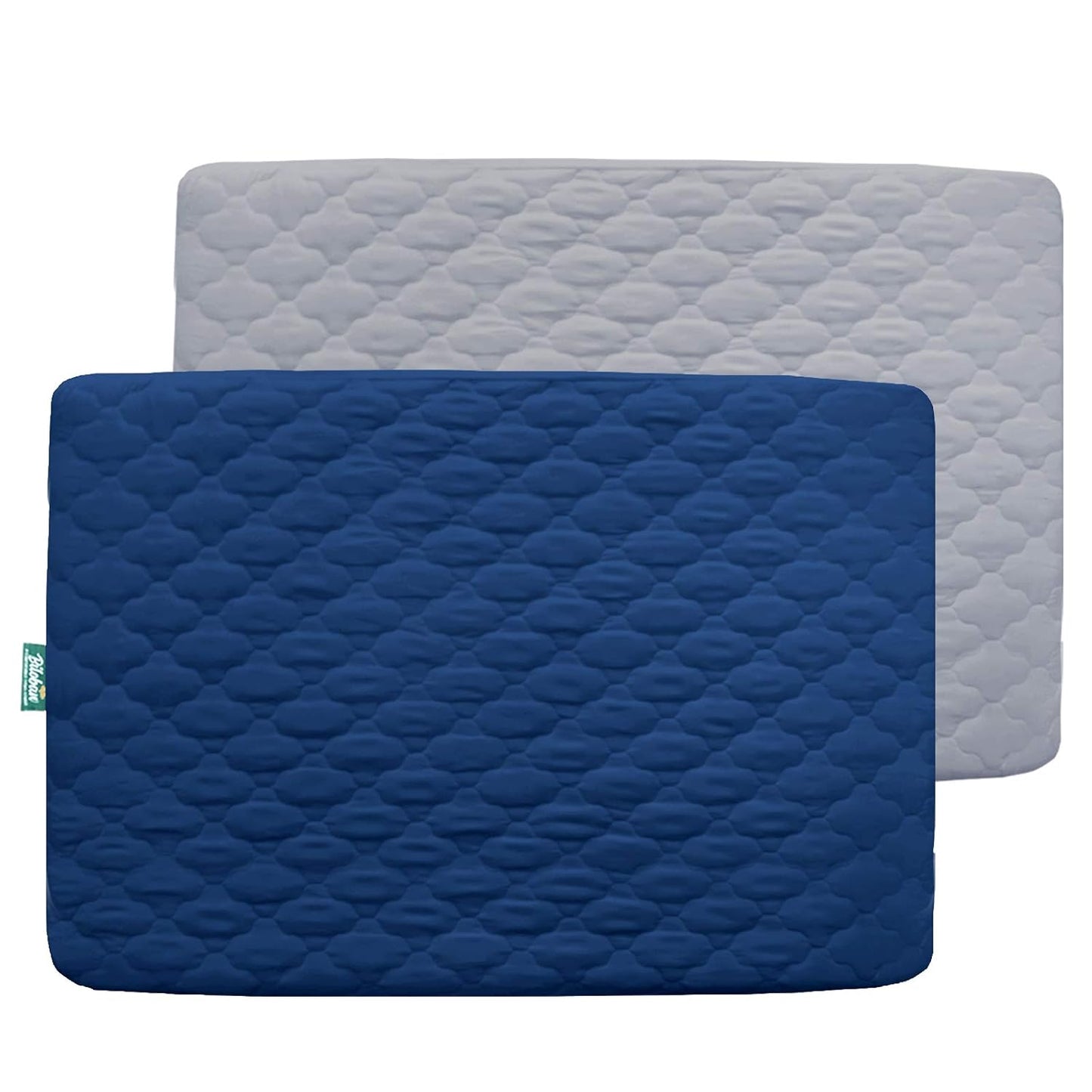 Pack and Play Sheets Mattress Pad Protector Fitted Waterproof Playard Mattress Cover, Compatible with Graco Pack n Play & Dream On Me & Pamo Babe, Playpen/Playard Sheet Quilted, Gray, 39" x 27"