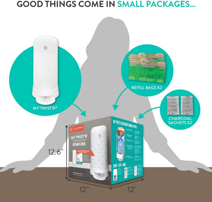 Prince Lionheart My Twist’R Diaper Pail with Refill Bags Included - Hands Free Patented Design Completely Eliminates Odors - Easy to Use, Customize to Match Nursery