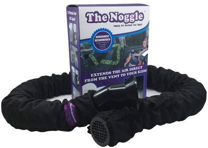 The Noggle-Making The Backseat Cool Again-Quick & Easy to Use Car Travel Accessories for a Comfy Ride Summer or Winter-Air Vent Extender Hose Directs Cool or Warm Air to Your Kids - 8ft, Black Ice