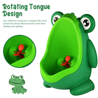 Cute Frog Potty Training Urinal for Boys with Funny Aiming Target - Blackish Green