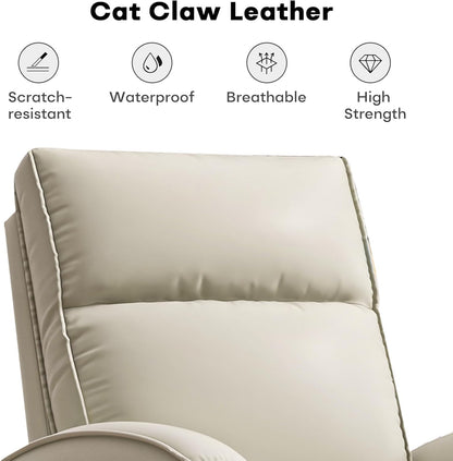 HAOMARKETS Electric Swivel Rocker Recliner Chair, Power Faux Leather Glider Rocking Recliners for Adults,360° Swivel Nursery Reclining Sofa with USB Charging Port, White