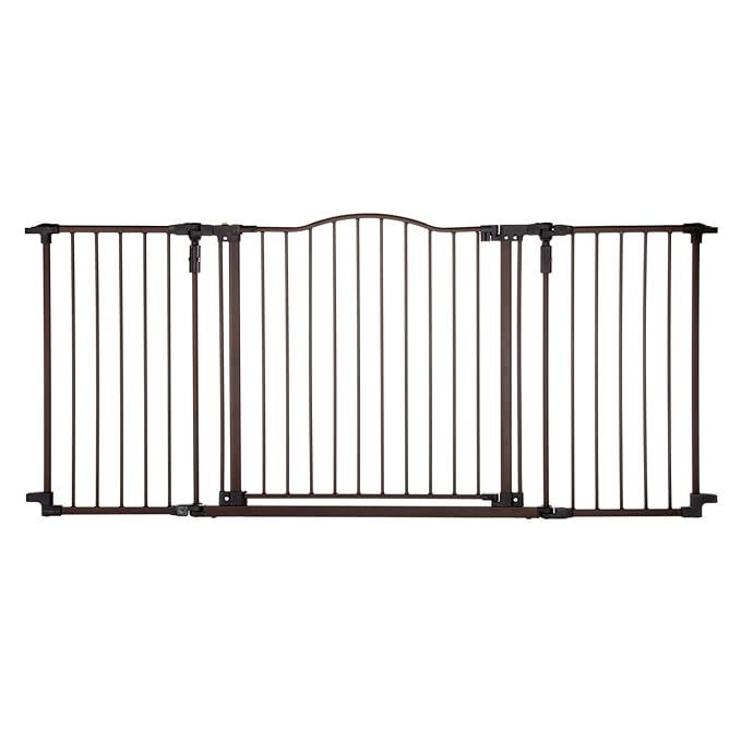 Toddleroo by North States - Deluxe Décor Safety Gate: Hardware Mounted Extra Wide Metal Baby Gate - Adjustable Child Gate - 38.3 to 72 Inches Wide - 30 Inches Tall - Matte Bronze
