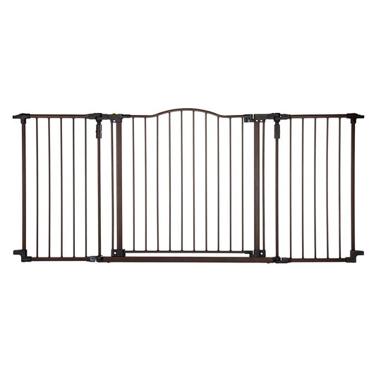 Toddleroo by North States - Deluxe Décor Safety Gate: Hardware Mounted Extra Wide Metal Baby Gate - Adjustable Child Gate - 38.3 to 72 Inches Wide - 30 Inches Tall - Matte Bronze