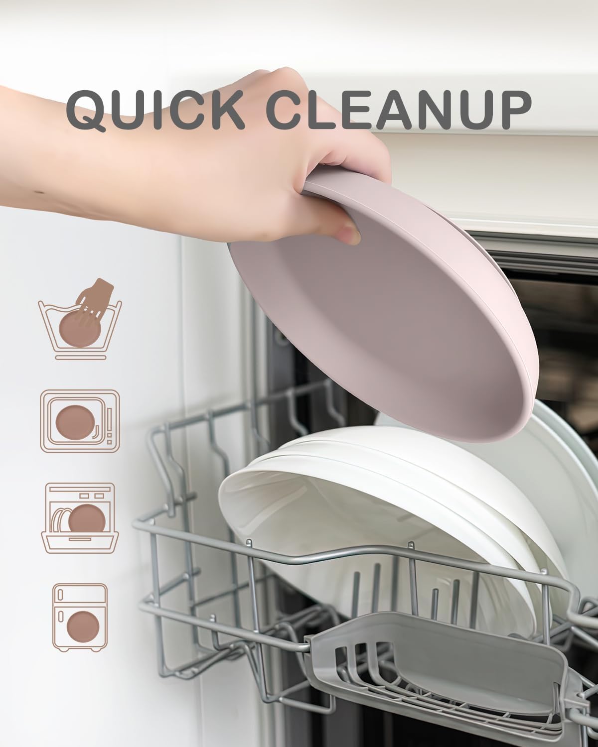 Classic Suction Toddler Plates 3 PCS, Food Grade Silicone Baby Plate with Suction BPA Free, Deeper Feeding Dishes for Toddler Kids Baby, Dishwasher Safe