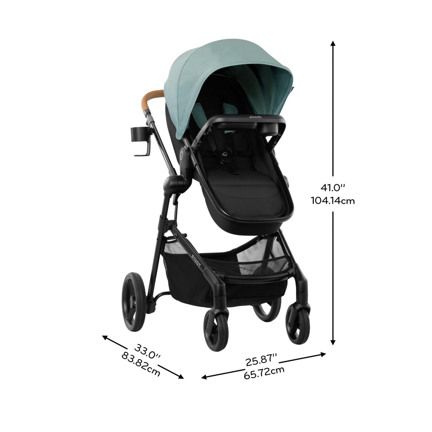 Evenflo Pivot NXT Travel System w/ Revolve180 LiteMax NXT Infant Car Seat (Pacific Green)