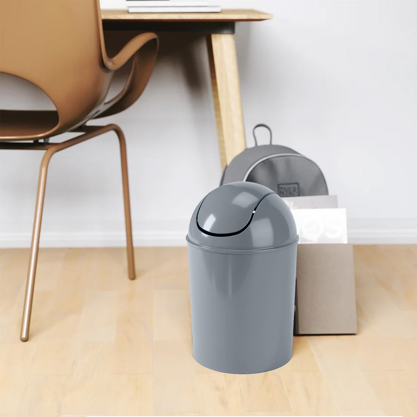 Umbra 1.25 Gallon Mini Waste Can with Removable Swing-Top Lid - Small Garbage Bin for Kitchen, Bathroom, Bedroom, Office - Compact Trash Can Fit Under Tables & Counters - Yellow