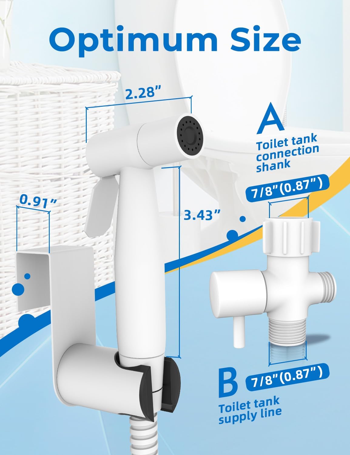 BRITULIF Handheld Bidet Sprayer for Toilet, Jet Sprayer for Toilet Muslim Shower, Adjustable Cloth Diaper Sprayer Bidets Attachment for Toilet, Toilet Bidet Sprayer with Bidet Hose for Feminine Wash