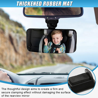 360 Degree Adjustable Baby Car Mirror, No Dead Angle Automotive Convex Mirrors Facing Back Seat, Clip-On HD Glass Vehicle Rearview Mirrors for Car, SUV, Truck