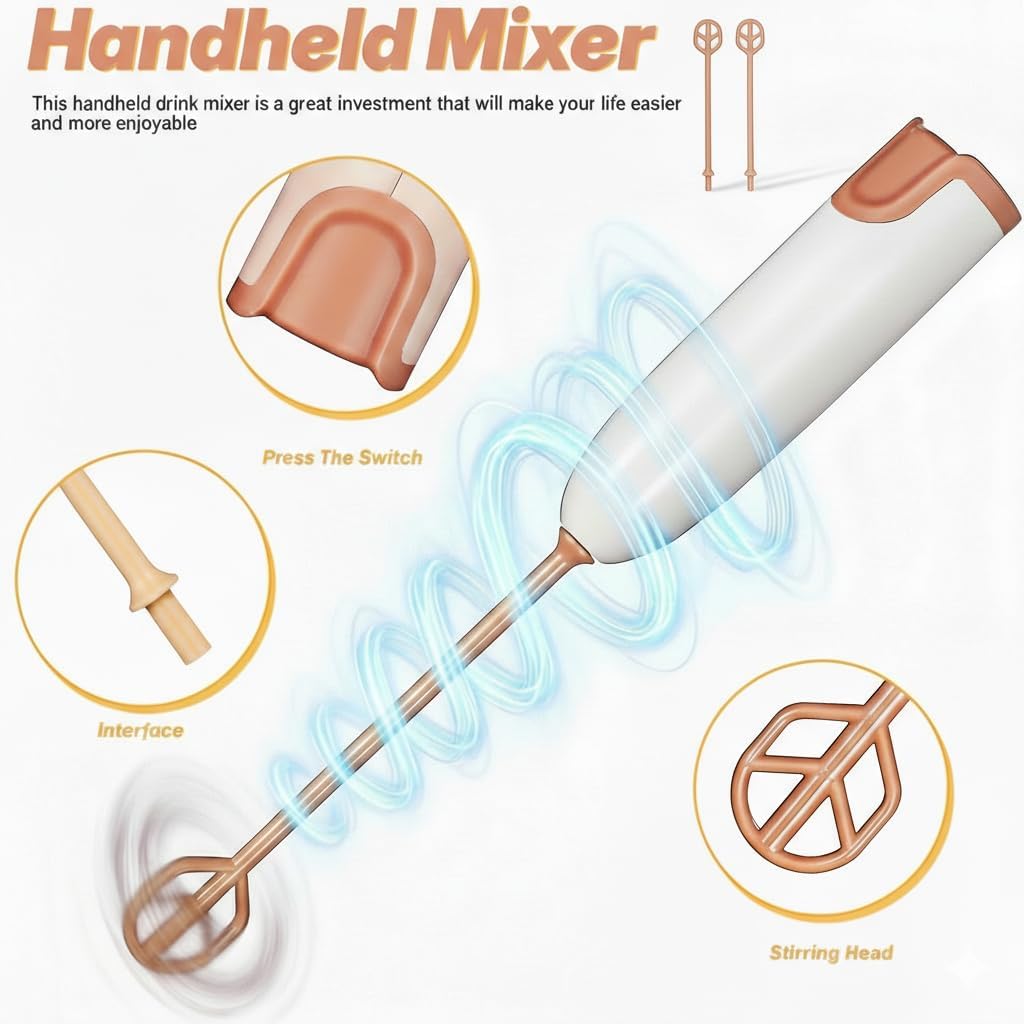 MAGICLULU Handheld Electric Baby Formula Mixer with 2 Stirring Sticks, Portable Small Drink Milk Powder Mixer for Bottle Protein Powder Coffee Travel Office Home Stirrer Supply