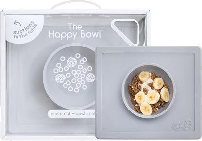 ezpz Happy Bowl - 24 Months + (Sage) - 100% Silicone Suction Bowl with Built-in Placemat – Dishwasher Safe