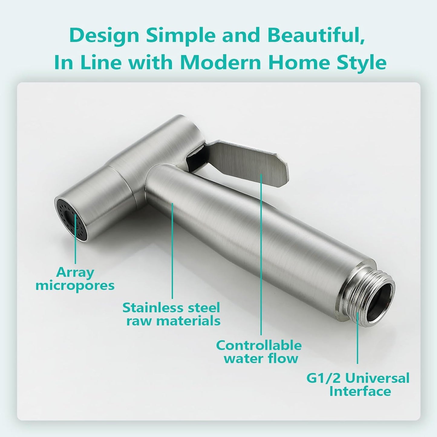 BARROCK 2 Pack Bidet Sprayer Head Only, Stainless Steel Handheld Shattaf Jet Spray for Toilet, Baby Cloth Diaper Sprayer with Adjustable Water Pressure Control, Brushed Nickel