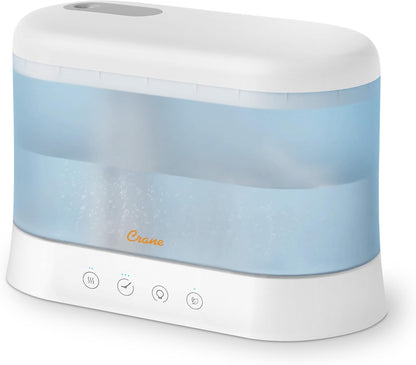 Crane 0.7 Gallon Top Fill Cool Mist Humidifier and Aroma Diffuser, with Color-Changing Night Light and Aroma Diffuser Function, Humidifier For Bedroom, Office or Nursery
